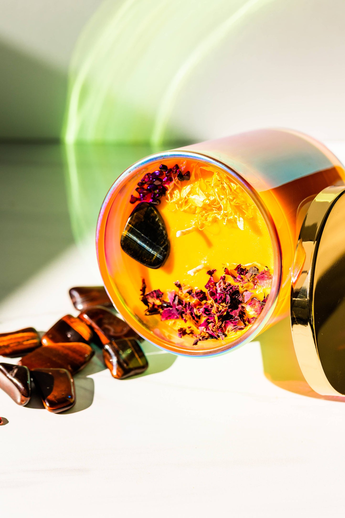 Vegan Soy Hemp-Infused Crystal Affirmation Candle - Citrus/Jasmine