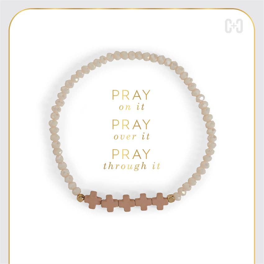 Coco + Carmen Pray Through It Bracelet - Light Pink